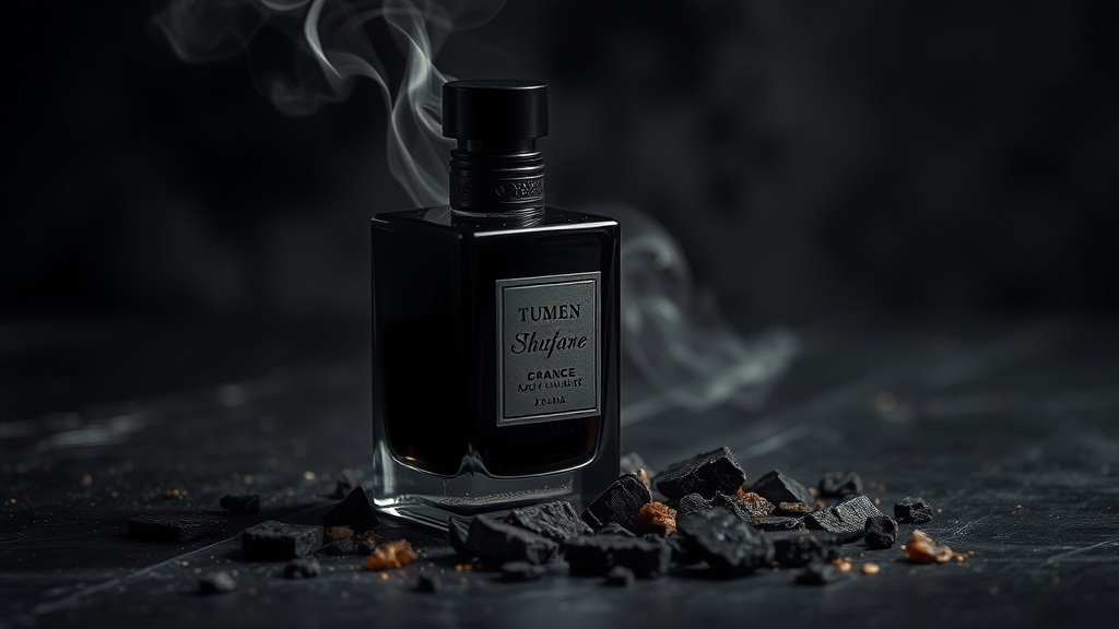 Dark moody perfume with smoke and charred sugar